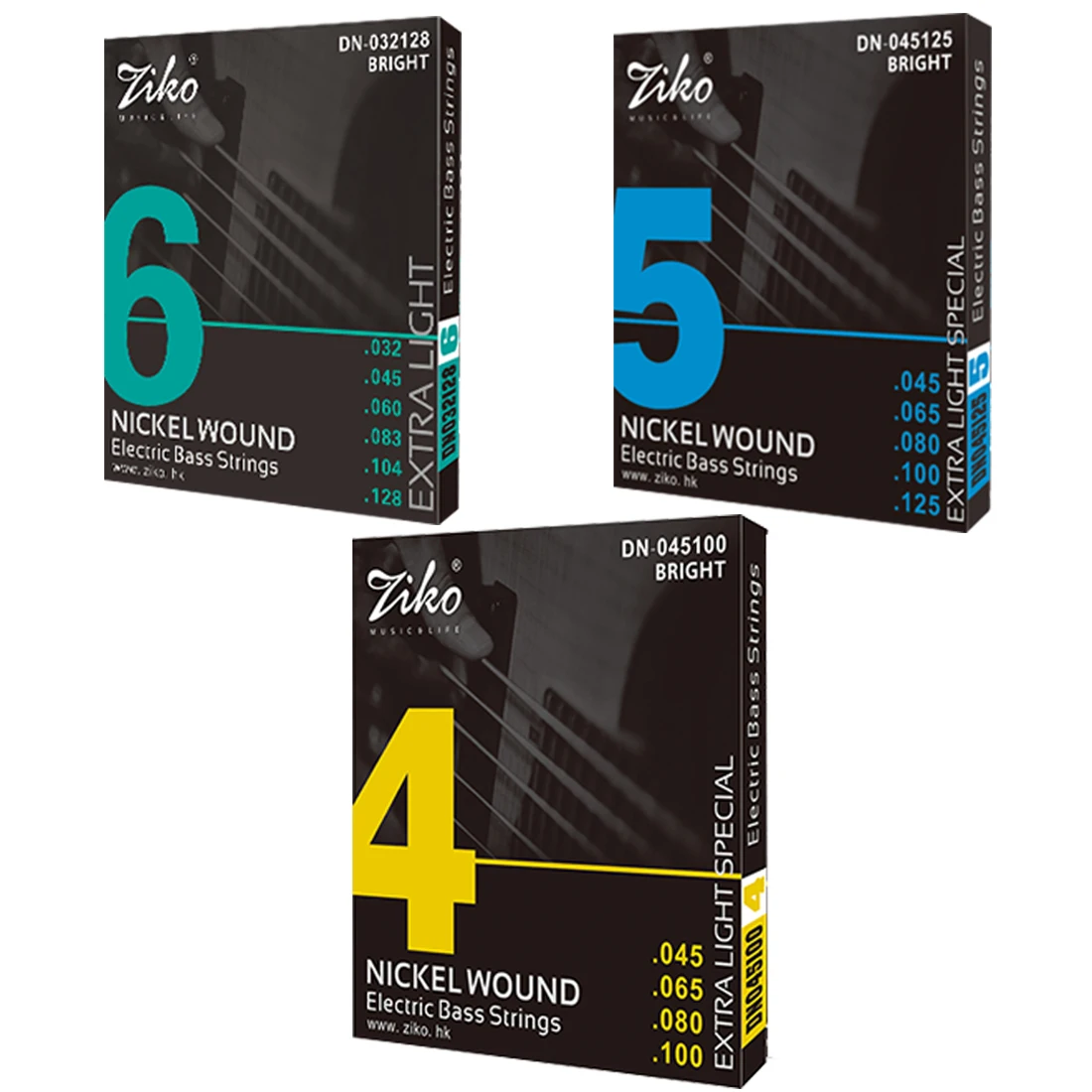 Bass Guitar Strings - ZIKO-Baixo elétrico Cordas para iniciantes, aço