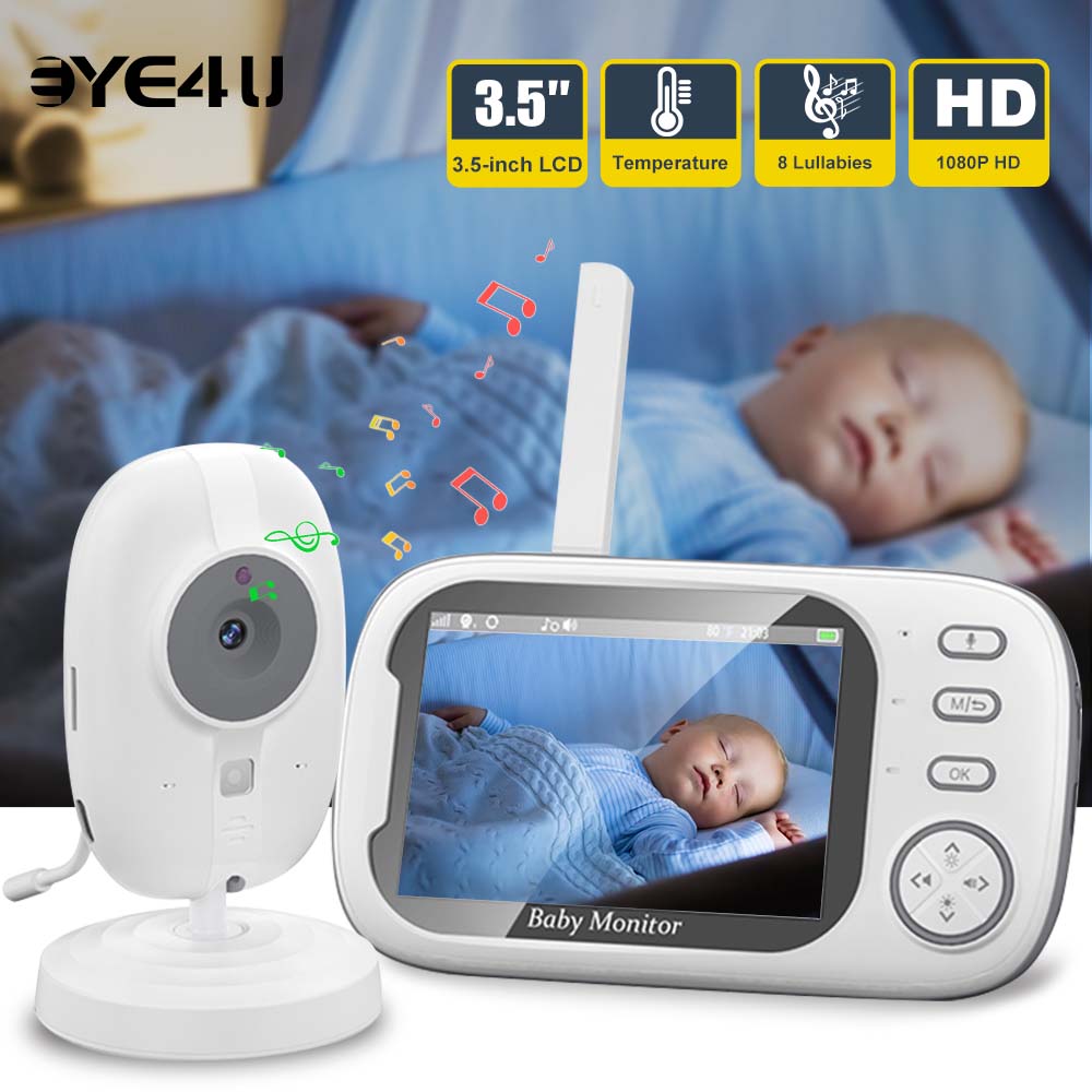 Audio Detect Music - 3.5'' Video Baby Monitor, Áudio Bidirecional,