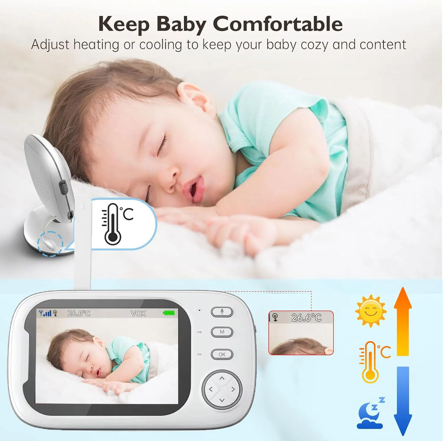Monitor de Bebê com Vídeo 2.4G - Audio Detect Music avaliação e preço